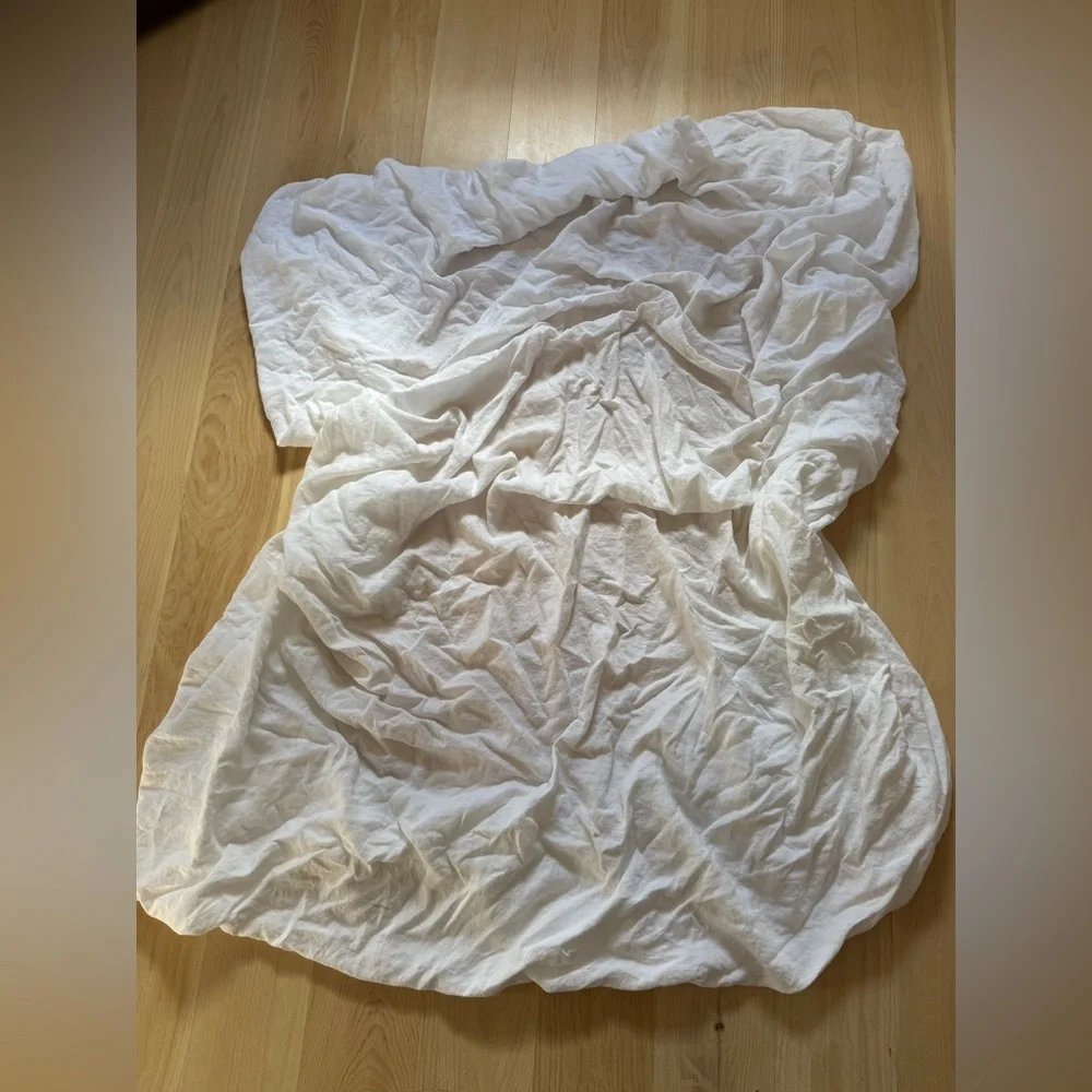 Dazed But Amazed White Linen King Sheet Set